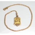 colier victorian " Sfantul Critofor". gold fix, cca 1900. Franta